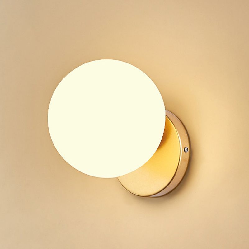 Lámpara de pared de vidrio de estilo de pared moderno de color de sombra redonda de 1 luces