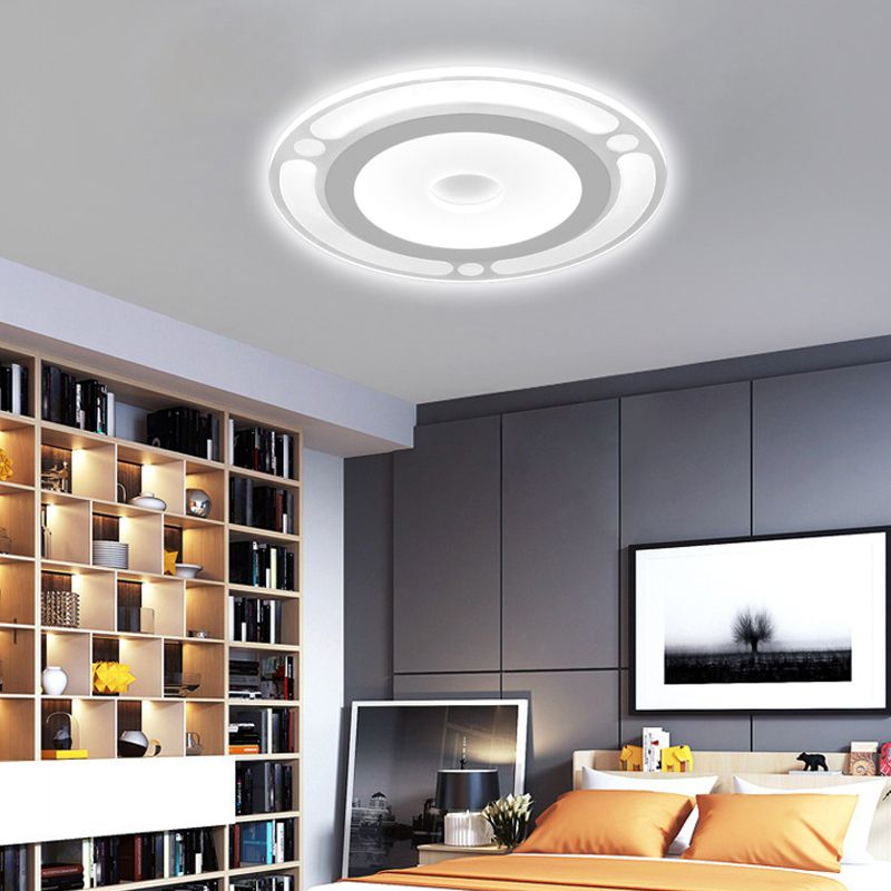8"/16.5"/20.5" Wide Ring Bedroom Flushmount Acrylic LED Contemporary Ceiling Flush Mount Light in Warm/White Light