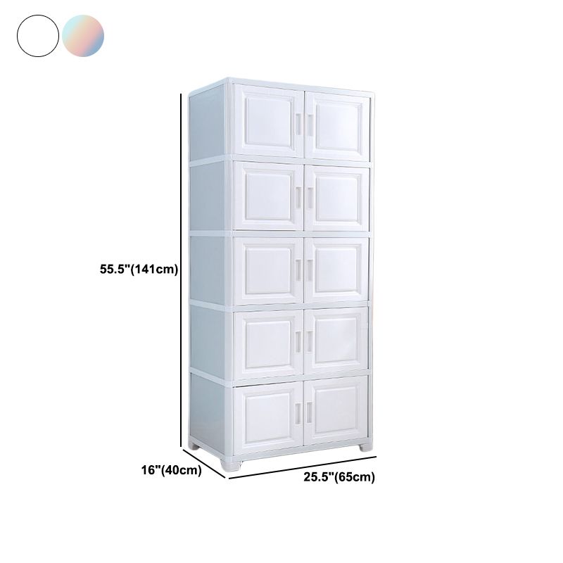 Contemporary Style Bedroom Cabinet Plastic Non-Hanging Storage Cabinet