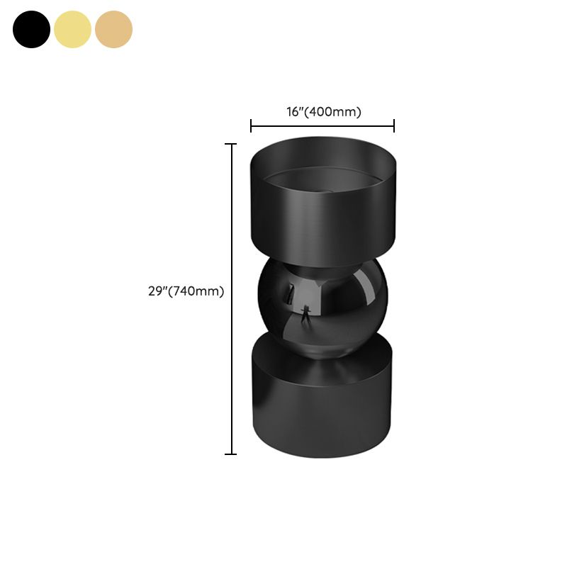 Contemporary Bathroom Sink with Pop-Up Drain Metal Round Pedestal Bathroom Sink