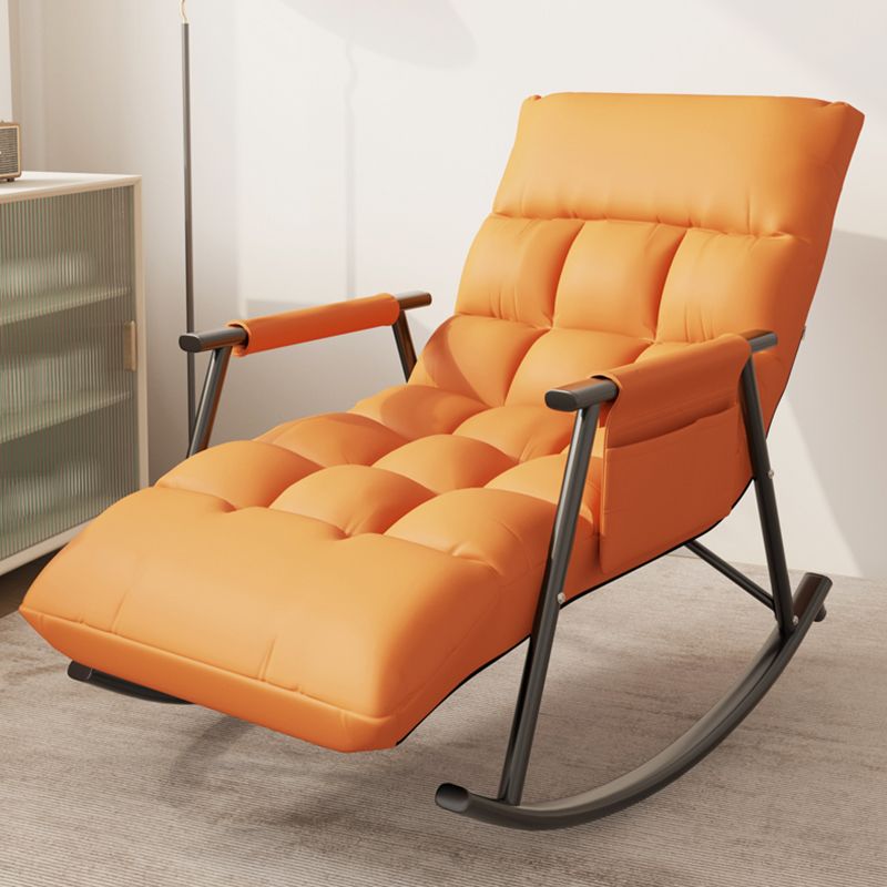 Contemporary Rocking Chair Wing Back Rocker Chair with Seat Cushion