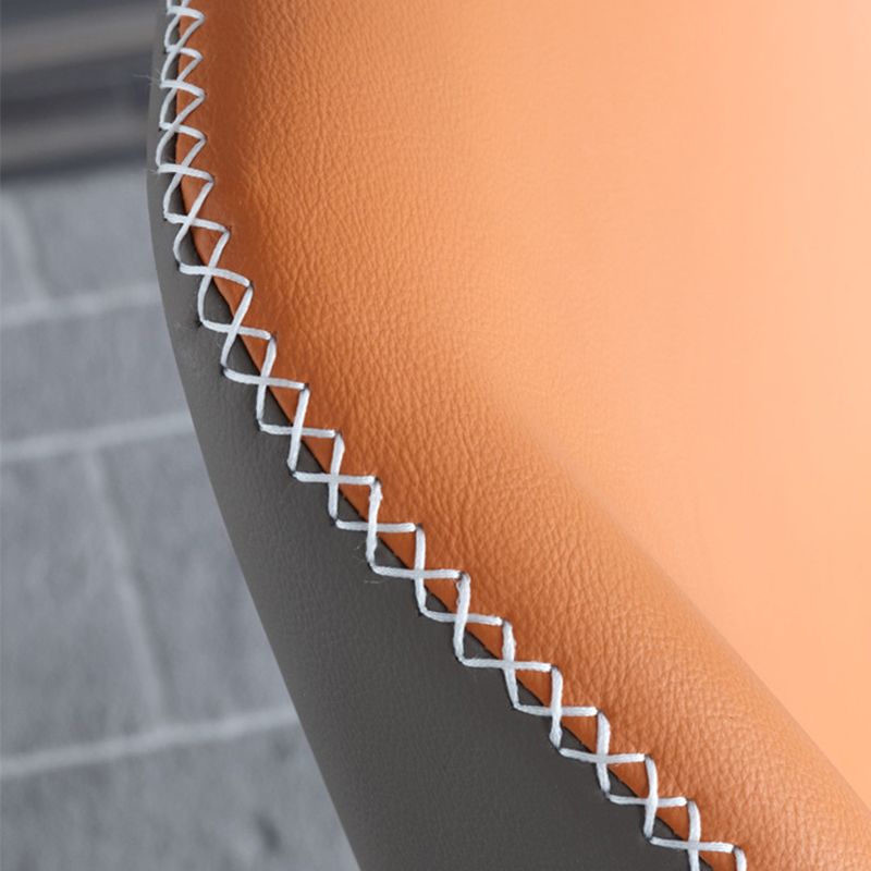 Industrial Design Wingback Armless Chairs Faux Leather Side Chair