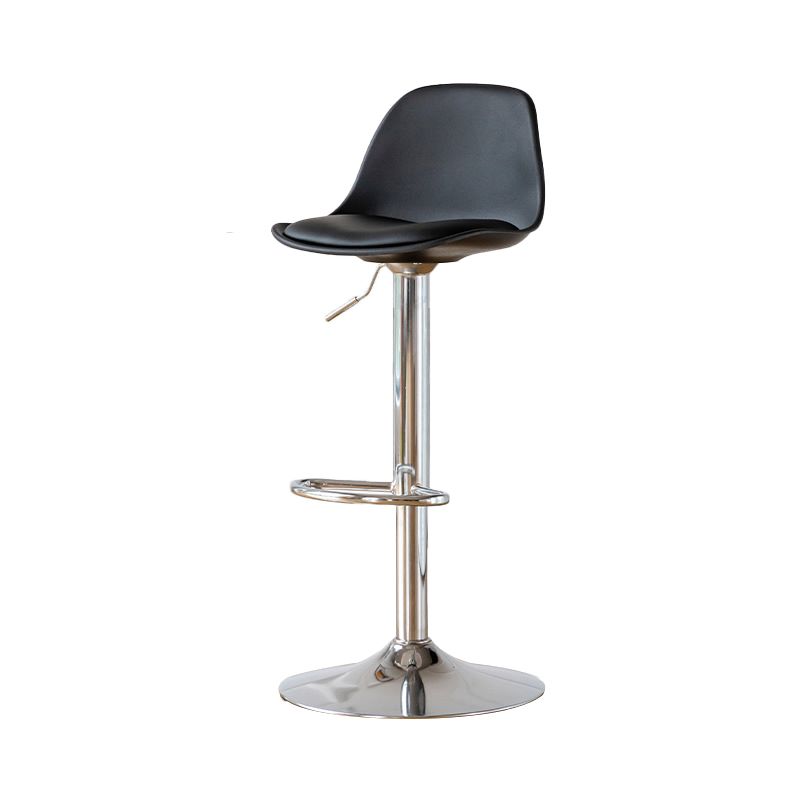 Armless Dining Stools Adjustable Height Bar Stools with Metal Base