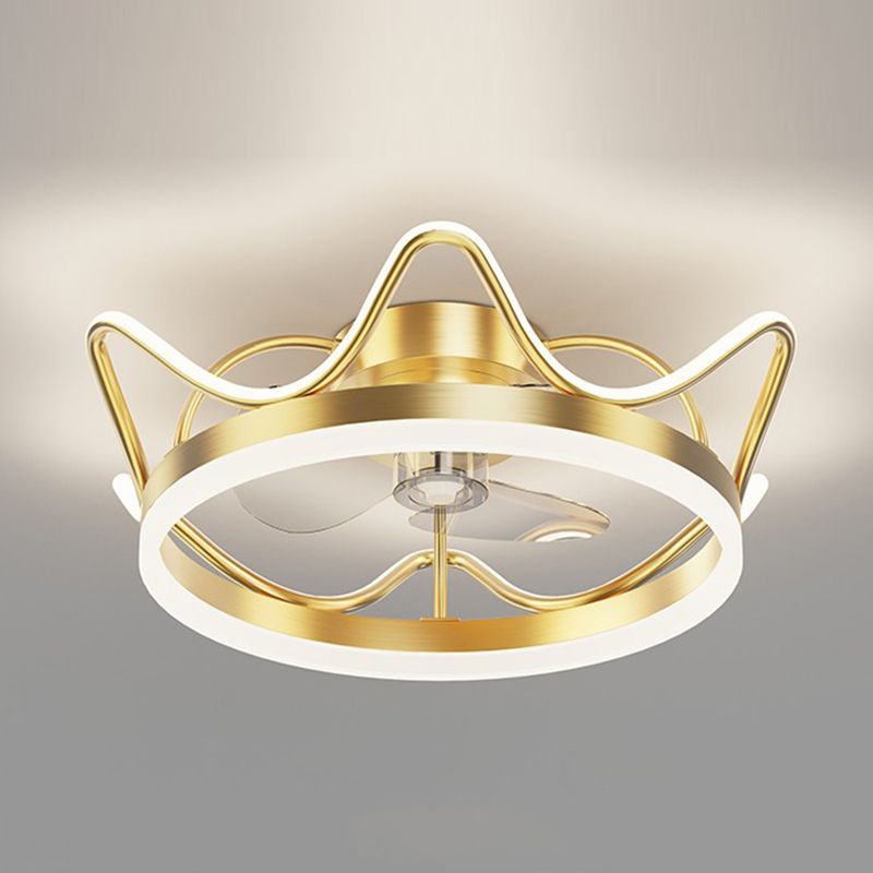 Éclair de ventilateur de plafond de style moderne Éclairage de ventilateur de plafond en métal pour chambre à coucher