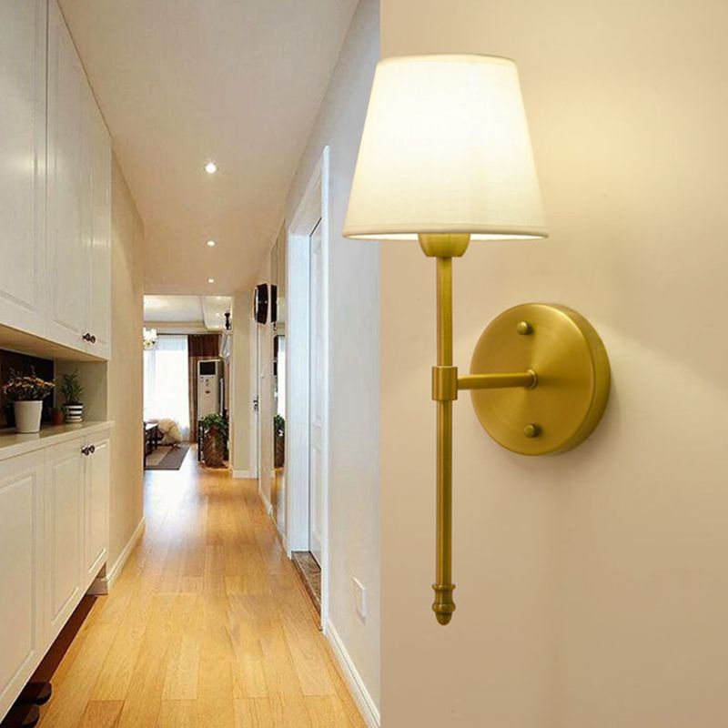 Nordic Style Iron Vanity Light Fabric Shade Vanity Lamp for Shower Room