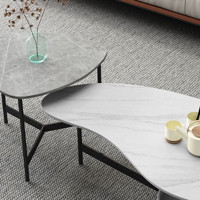 Modern Slate Bunching Tables Free-Form Coffee Table Set with 3 Legs