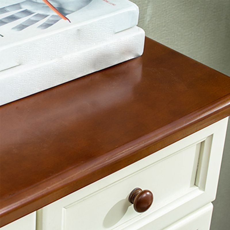 Mid-Century Modern Wood Accent Chest with Drawers 13.77" Wide Side Cabinet