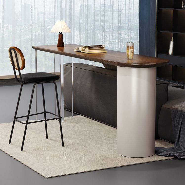 Industrial 1/2 Pieces Bar Table Set Rectangle Pine Wood Counter Table with High Stools