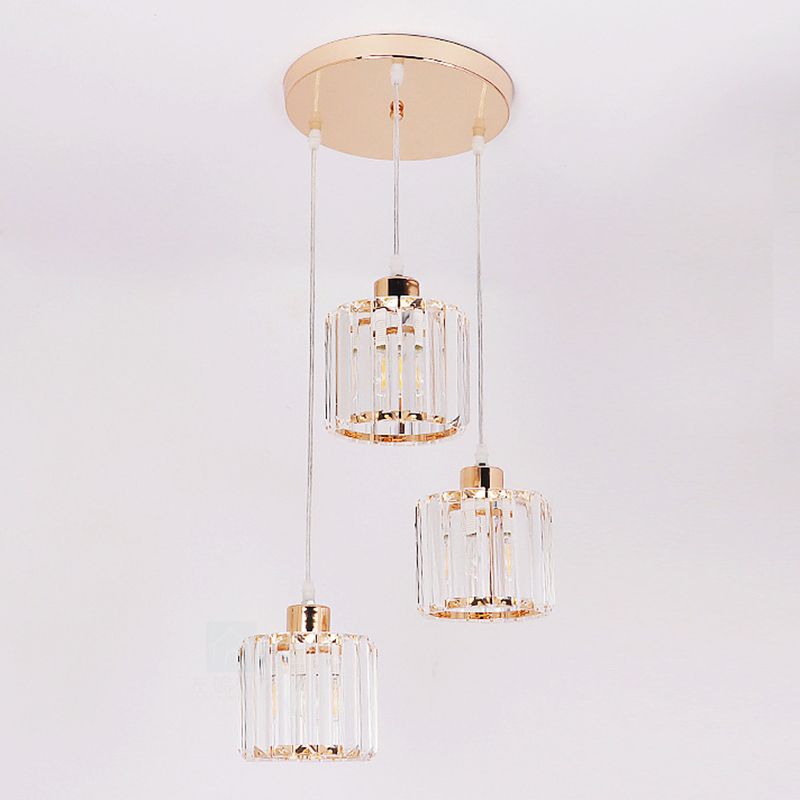Modern Minimalist in stile Minimalista Drum Impiccing Luci a sospensione Crystal Clessing Sofril Light for Dining Room