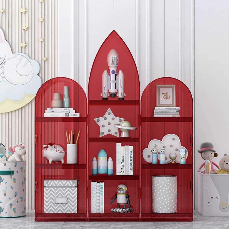 Closed Back Standard Bookshelf Acrylic Bookcase with Rectangular Shelves for Study Room