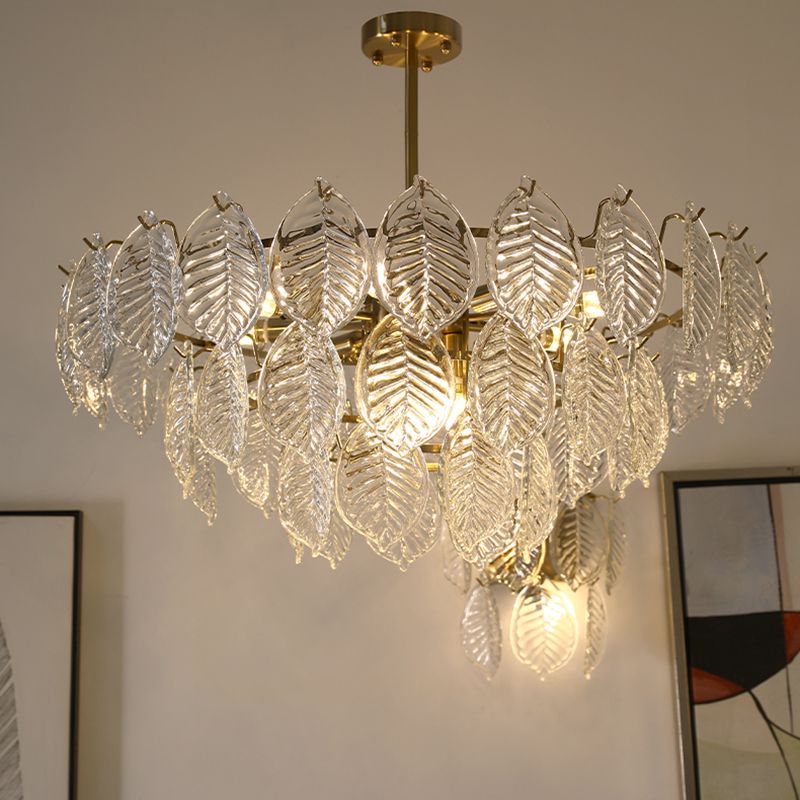 Contemporary Style Geometry Pendant Chandeliers Glass Hanging Pendant Lights in Gold
