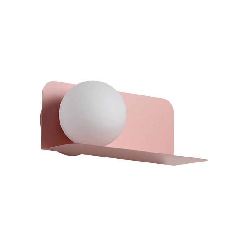 Luce da parete in globo bianca Luce di panna in vetro glassata per la camera da letto per bambini
