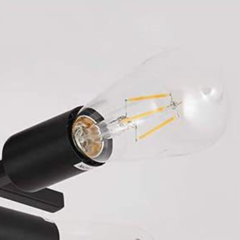 Industrial Semi Flush Light Fixtures Exposed Bulb Ceiling Lamp for Bedroom