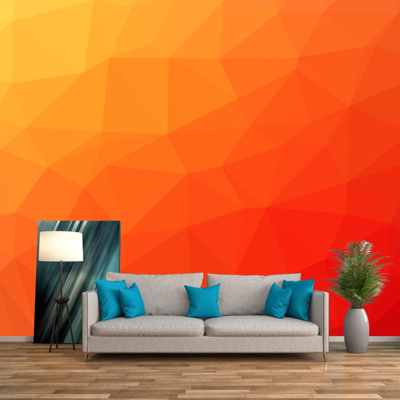 Modern Geometry Mural Decal for Study Room Washable, Custom Size Available