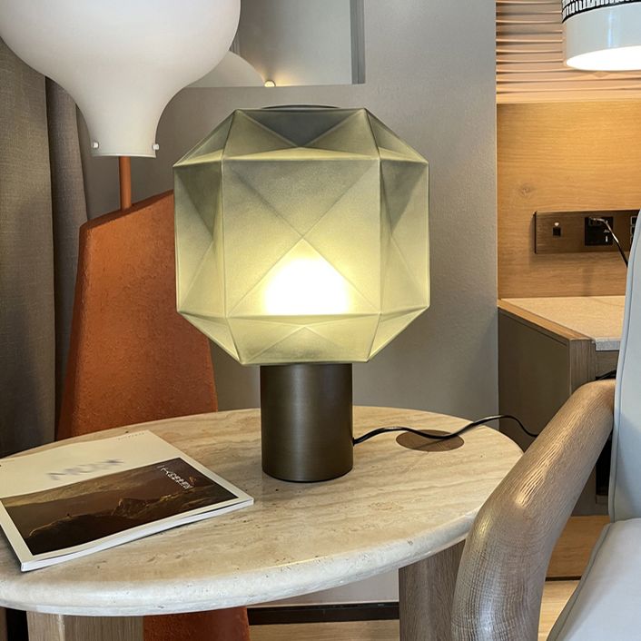 Ultra-modern Simplicity Geometric Table Lamp Hand-Blown Glass Nightstand Lamp for Bedroom