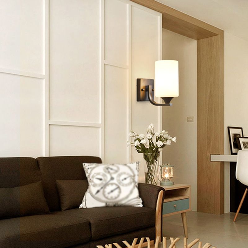 Moderna semplicità cilindri con le luci di applique luci latte murale vetrino illuminazione con camera da letto per camera da letto