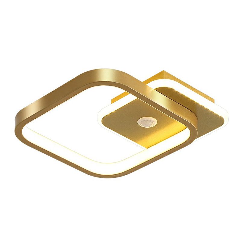 Geometric Shaped LED Ceiling Light Minimalism Metal Corridor Flush Mount Lighting Fixture