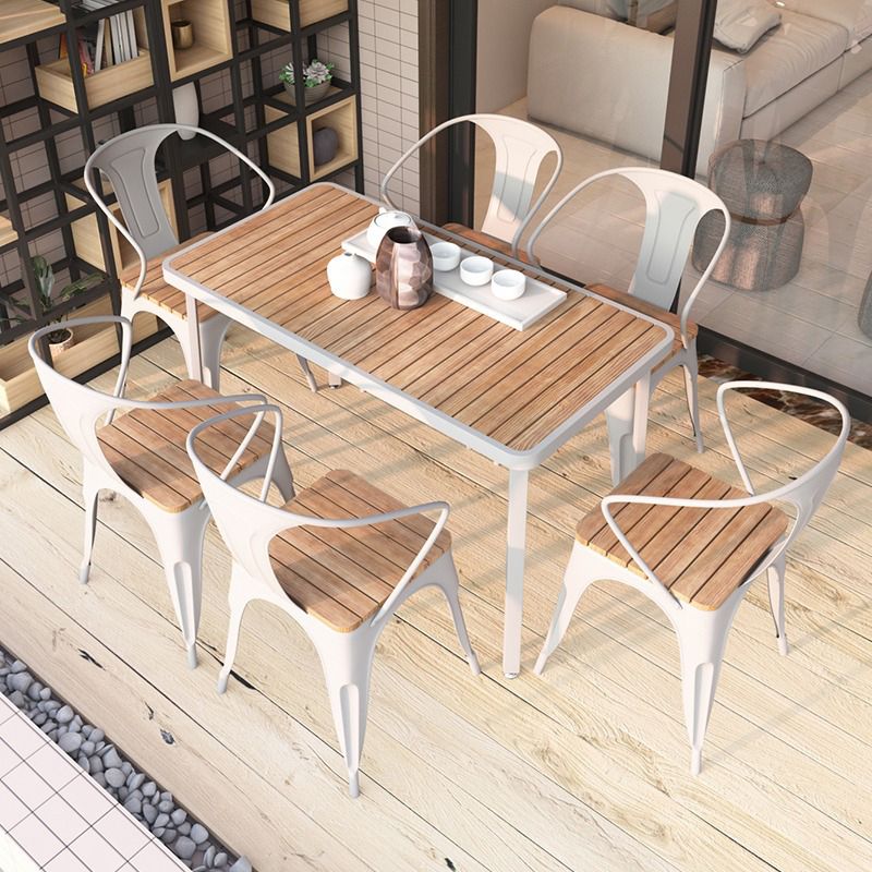 Industrial 1/5/7 Pieces Metal Dining Set Reclaimed Wood Table Set