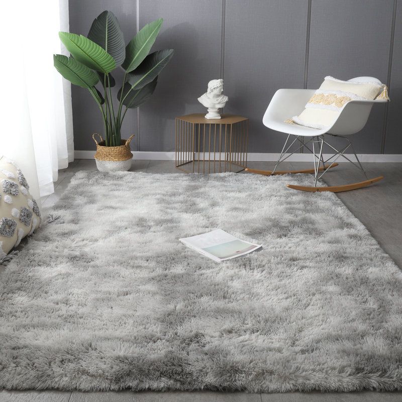 Simplicity Solid Rug Polyester Indoor Carpet Non-Slip Backing Shag Area Carpet for Living Room