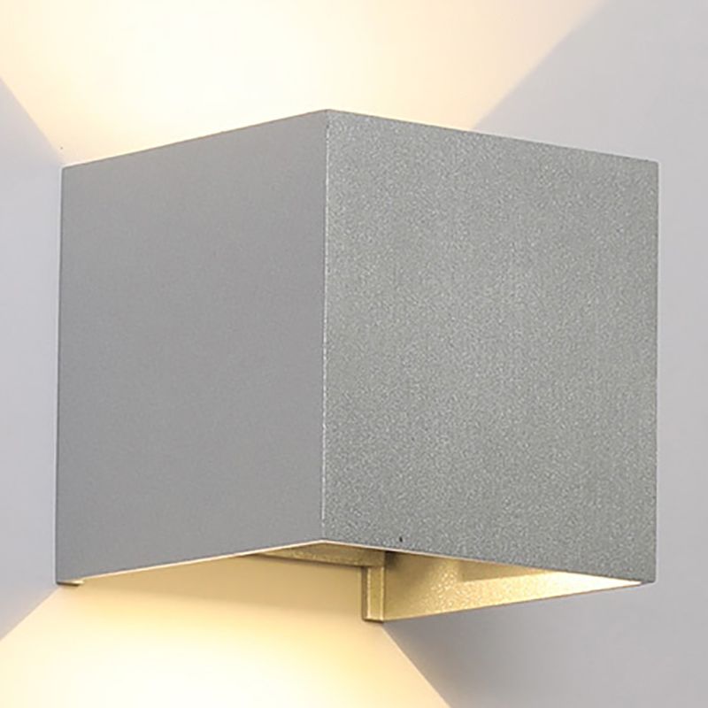 2 Lights Geometric Wall Washer Sconce Modern Style Metal Wall Lighting