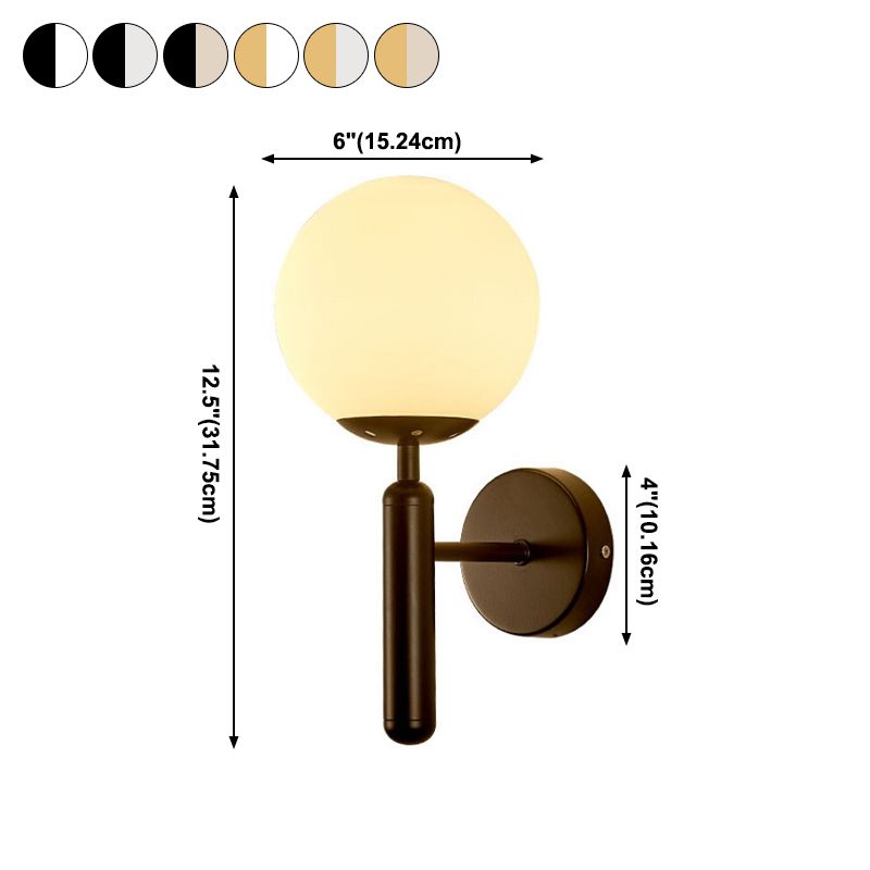 Modern Style Spherical Wall Lamp Light Glass 1 Light Wall Mounted Lighting