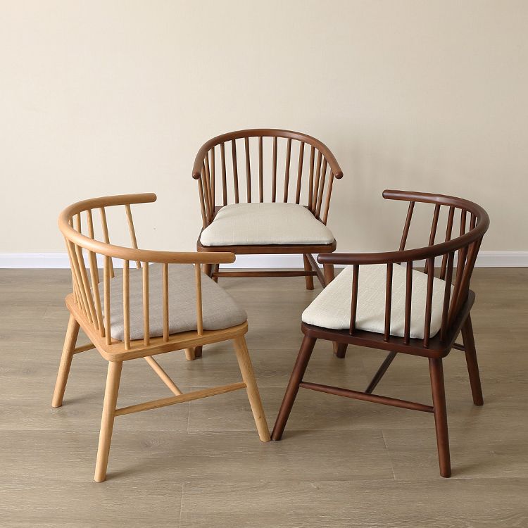 Minimalist Wooden Base Indoor Chair 21''Wide Winsor Chair with 4 Legs for Restaurant