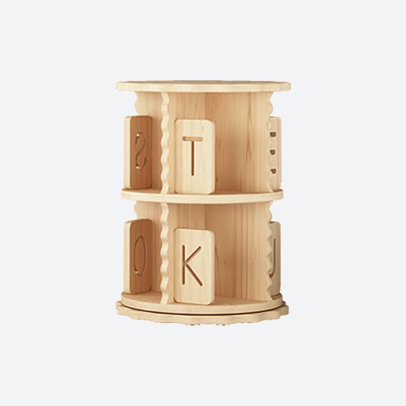 Contemporary Style Bookshelf Natural Solid Wood Bookcase for Home Office