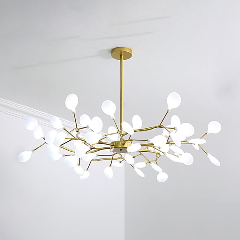 Nordic Trendy Firefly Chandelier Acrylic Living Room Ceiling Suspension Lamp in Gold