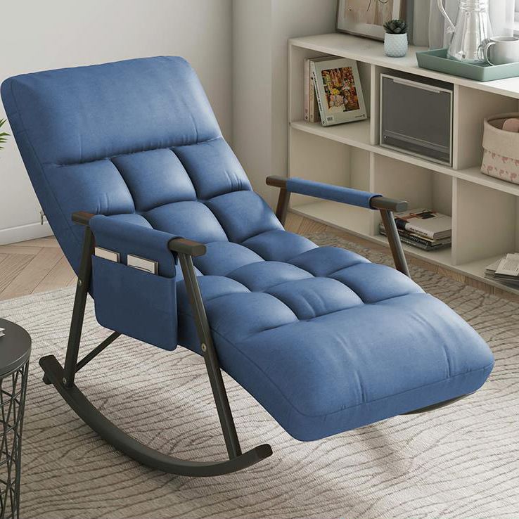 Single Leisure Modern Lazy Sofa Chair Iron Base Lounge Rocking Chair for Balcony