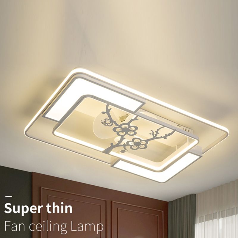 Modern Ceiling Fan Light LED Ceiling Mount Lamp with Acrylic Shade for Bedroom