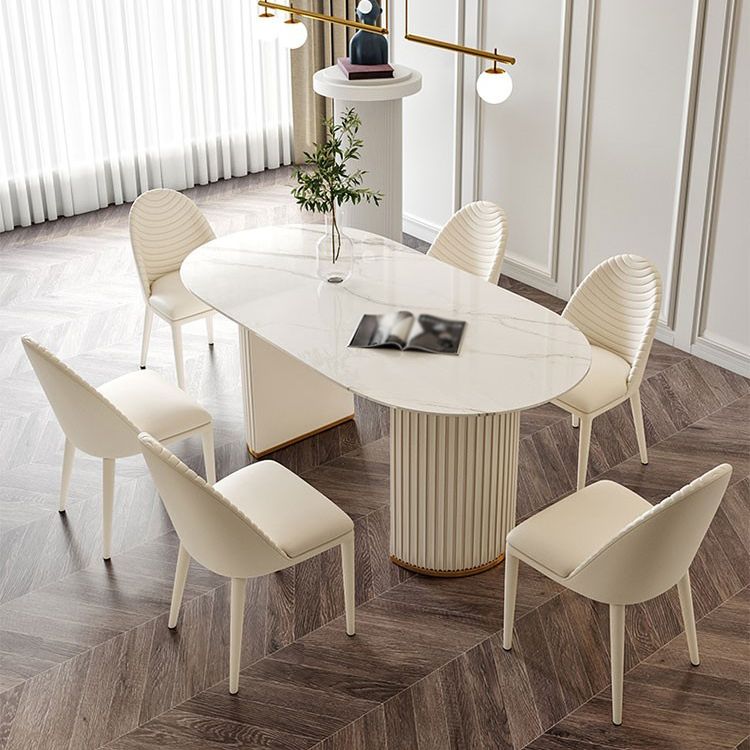 Traditional Luxury Dining Table Oval Sintered Stone Dining Table for Home Use