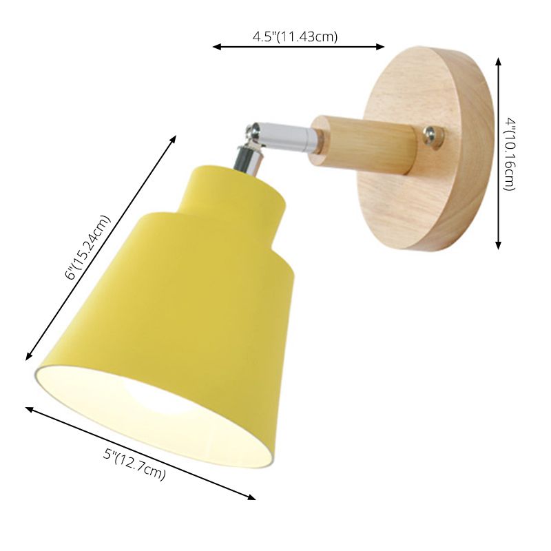 Cone Wall Mounted Lamp Modern Simplicity Macaron Aluminum Wall Mount Lamp for Living Room