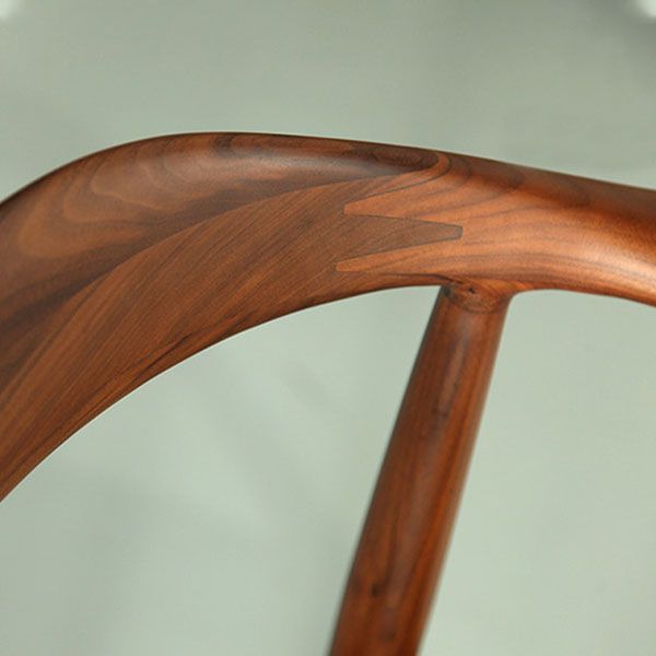 Modern Ash Open Arm Chair Matte Finish Faux Leather Dining Chair