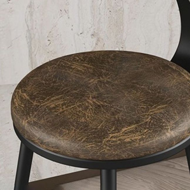 Industrial Armless Backrest Counter Stool Iron Dining Room Bar Stool with Pedal