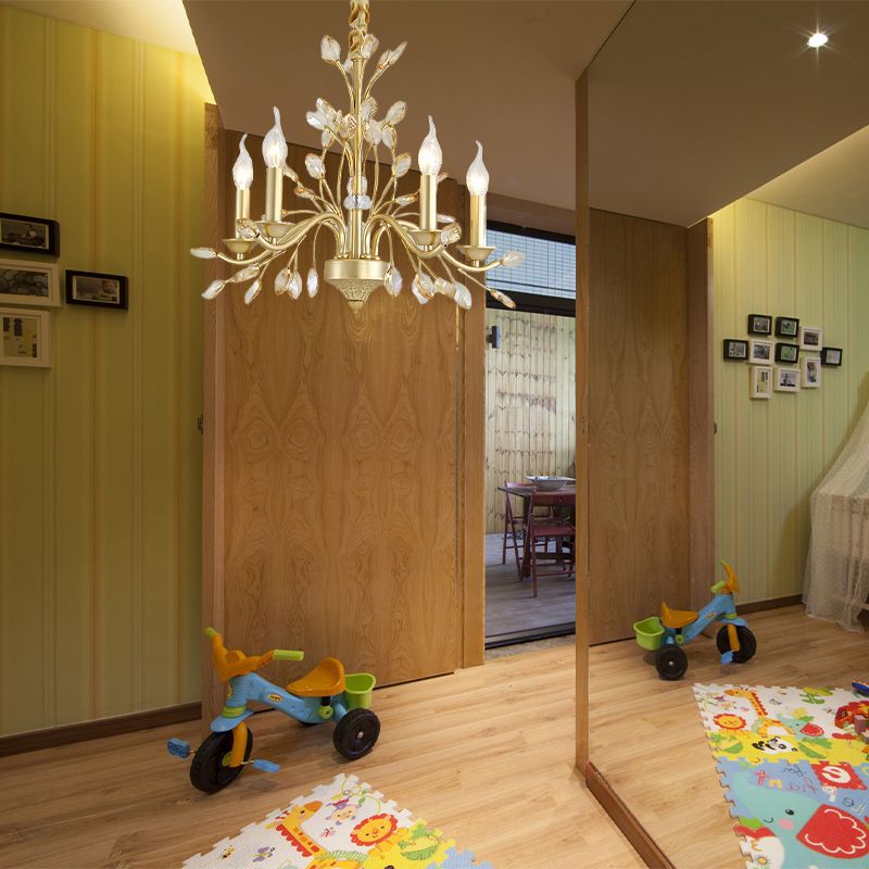 Candela K9 Crystal Pendant Chandelier Modernism 5/6/8 Bulbs Brass Hanging Light, 22 "/27.5" /31.5 "W