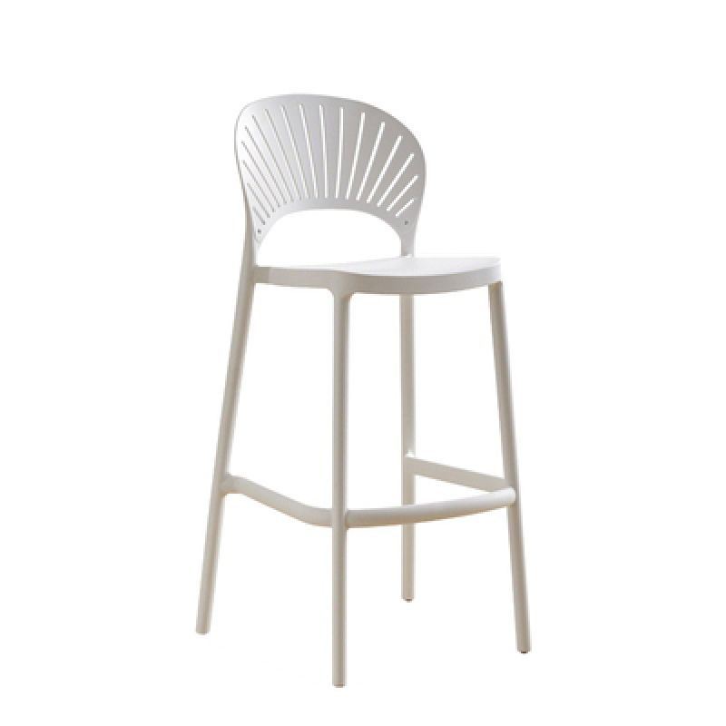 Low Back Plastic Dining Stools Armless Bar Stools with Footrest