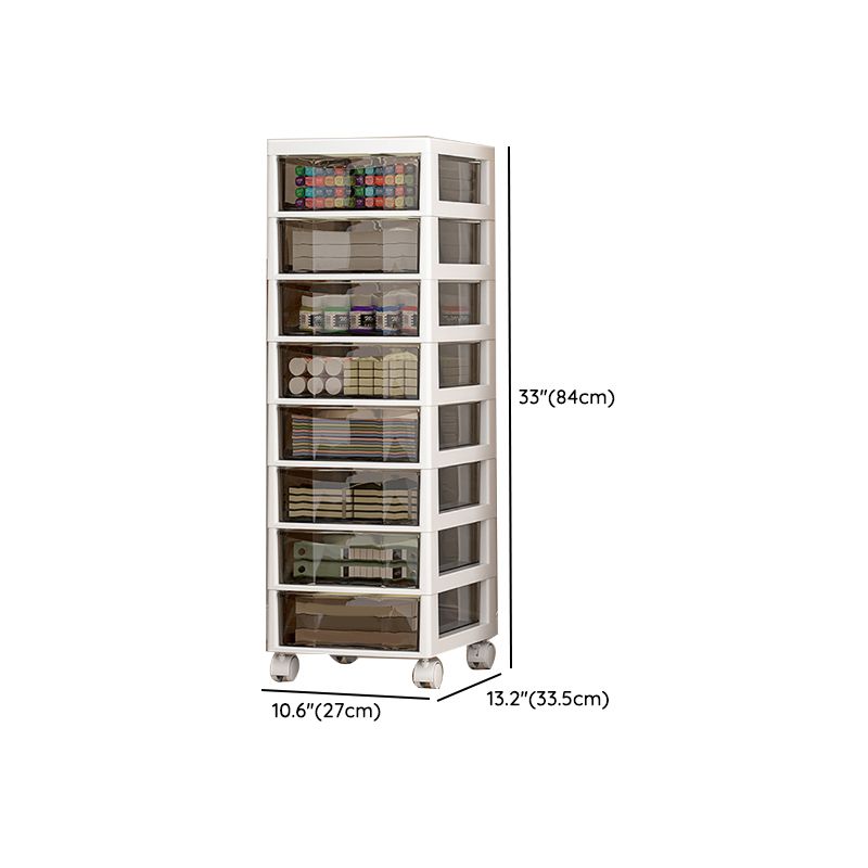 Vertical Transparent Filing Cabinet Modern Movable Plastic File Cabinet