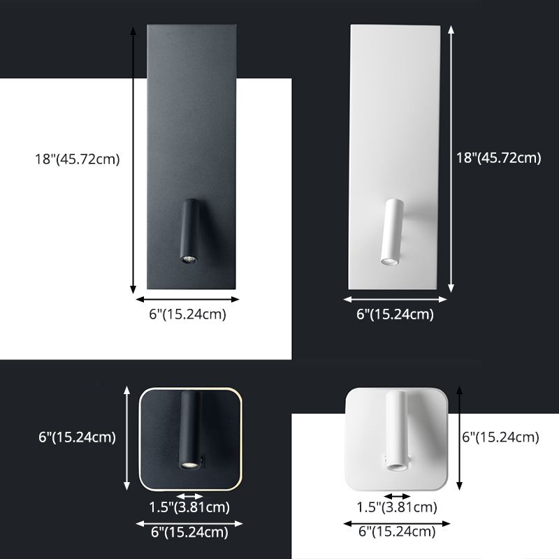 Lámpara de pared LED geométrica de aluminio en la simplicidad moderna de la luz de la pared de lectura de 2 luces para el dormitorio
