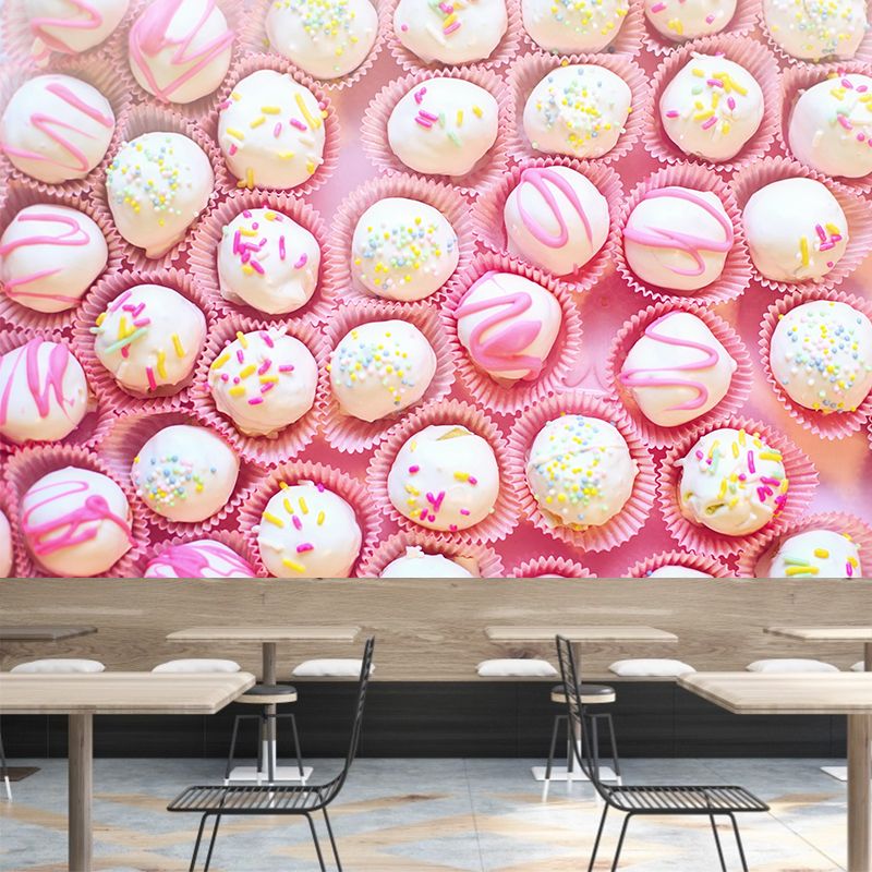 Photography Cute Cake-Balls Mural Wallpaper Mildew Resistant Cake Shop Wall Decor