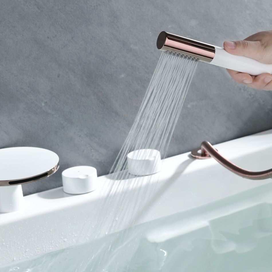 Bathroom Faucet Flush Mount Waterfall Knob Handle Bathtub Faucet