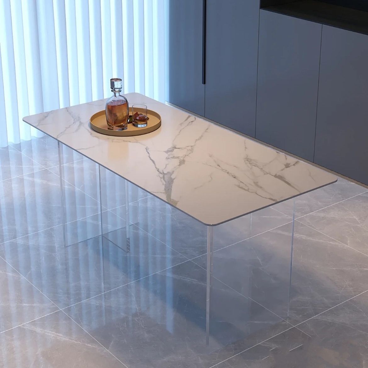 Modern Dining Set 1/5 Pieces Rectangle Stone Dining Table for Dining Room Kitchen