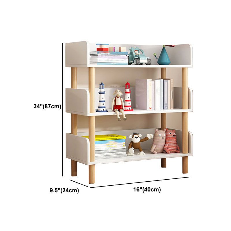 Scandinavian Vertical Bookshelf Open Etagere Manufactured Wood and Solid Wood Bookcase
