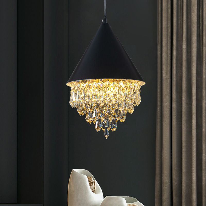 Multi Lights Geometric Suspension Pendant Modern Style Crystal Down Lighting