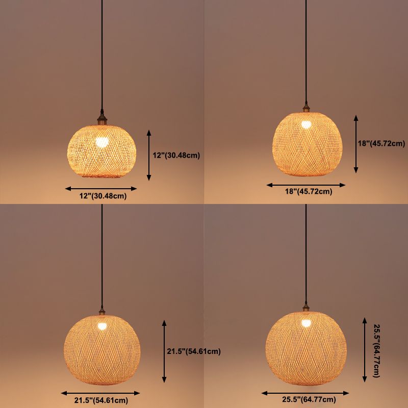 Moderne Stil Ballform Bambus Anhänger Leuchte