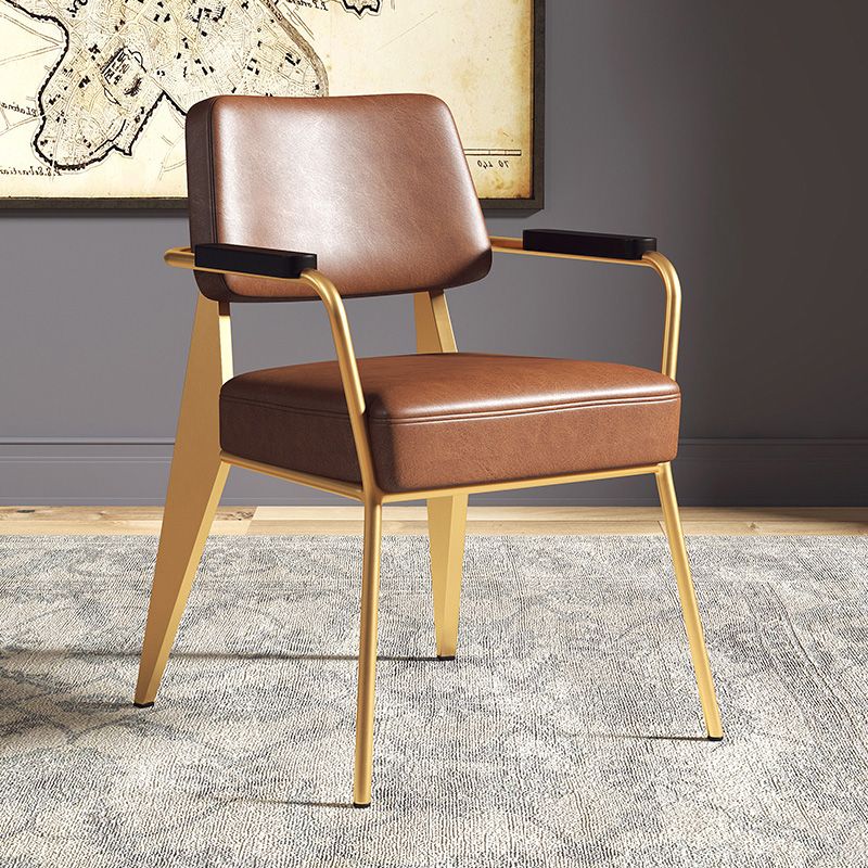 Chaise de salle à manger en métal rembourrée à dossier ouvert de chaise scandinave d'intérieur