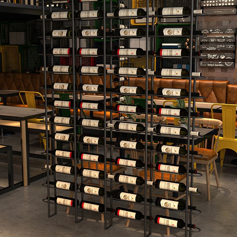 Floor Industrial Wine Rack Bottle Black Iron Bottle Holder for Bar