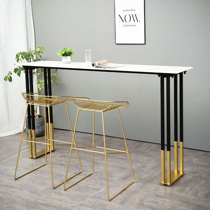 Contemporary Bar Counter Table Rectangle Sintered Stone Table for Home