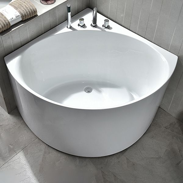 Back to Wall Bathtub Antique Finish Soaking Modern Corner Bath Tub