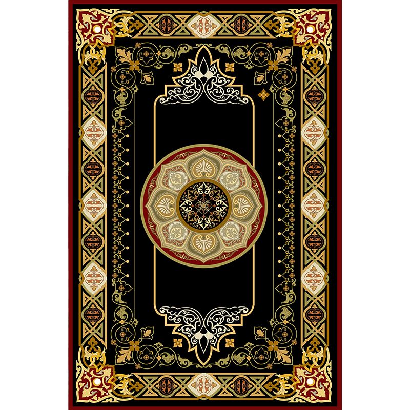 Dark Color Luxury Rug Polyester Círculos Concéntricos Alfombra de área Alfombra sin deslizamiento para sala de estar para sala de estar
