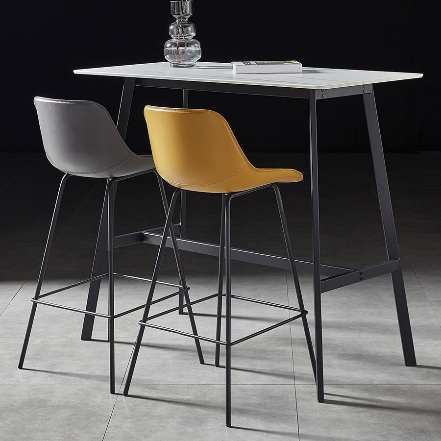 Contemporary Rectangle Bar Counter Table Sintered Stone Dining Table for Restaurant